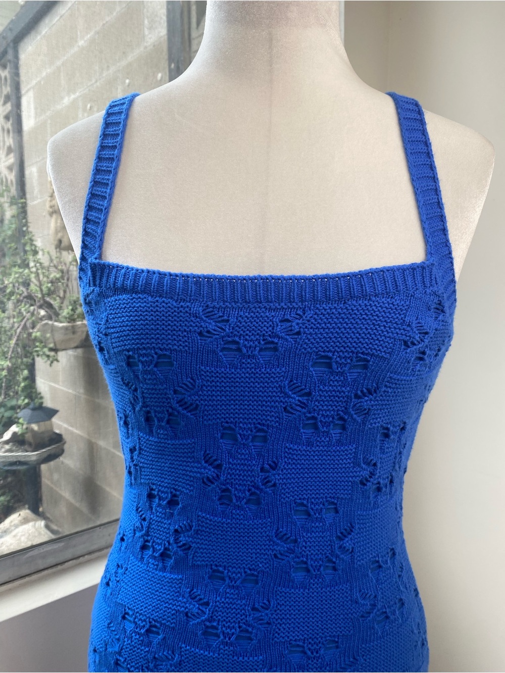 NWT Lost + Wander Cellyssa Knit Midi Dress in Cobalt Blue, Size XS/S - Picture 3 of 10